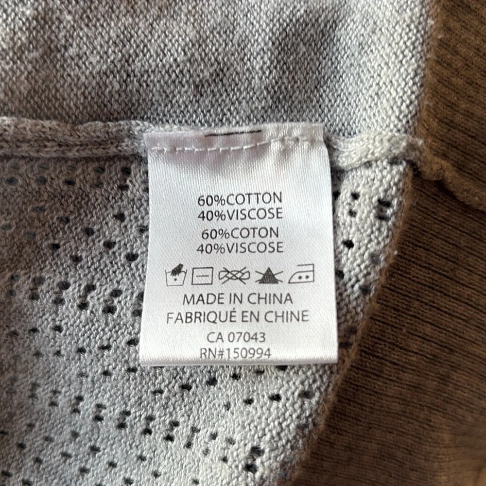 BELLE Lightweight Open Knit Gray Cardigan - Picture 3 of 7